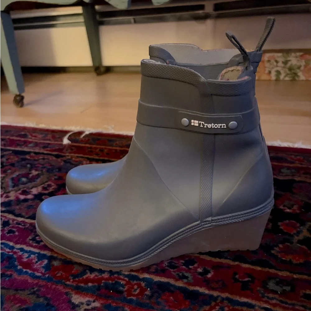 Tretorn Women's Grey Wedge Rain Boots - Picture 1 of 5